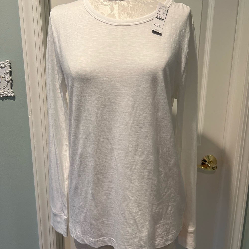 JCREW Shirt Women’s Large White Cotton Long Sleeve NWT